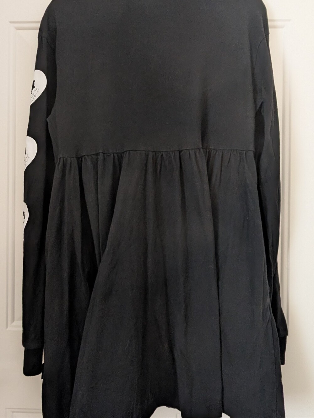 Betty Boop Black And White Babydoll Sweatshirt Dress Graphic Long Sleeves Small - Picture 5 of 5